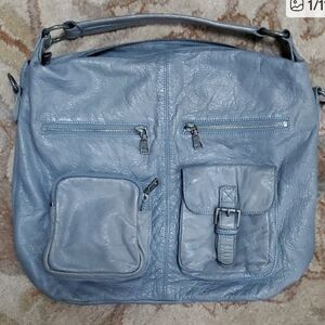 Liebeskind Gray Leather Hobo Bag